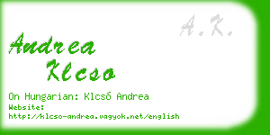 andrea klcso business card